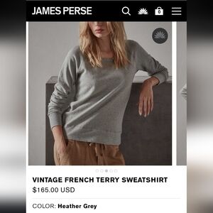 James Perse french terry sweatshirt